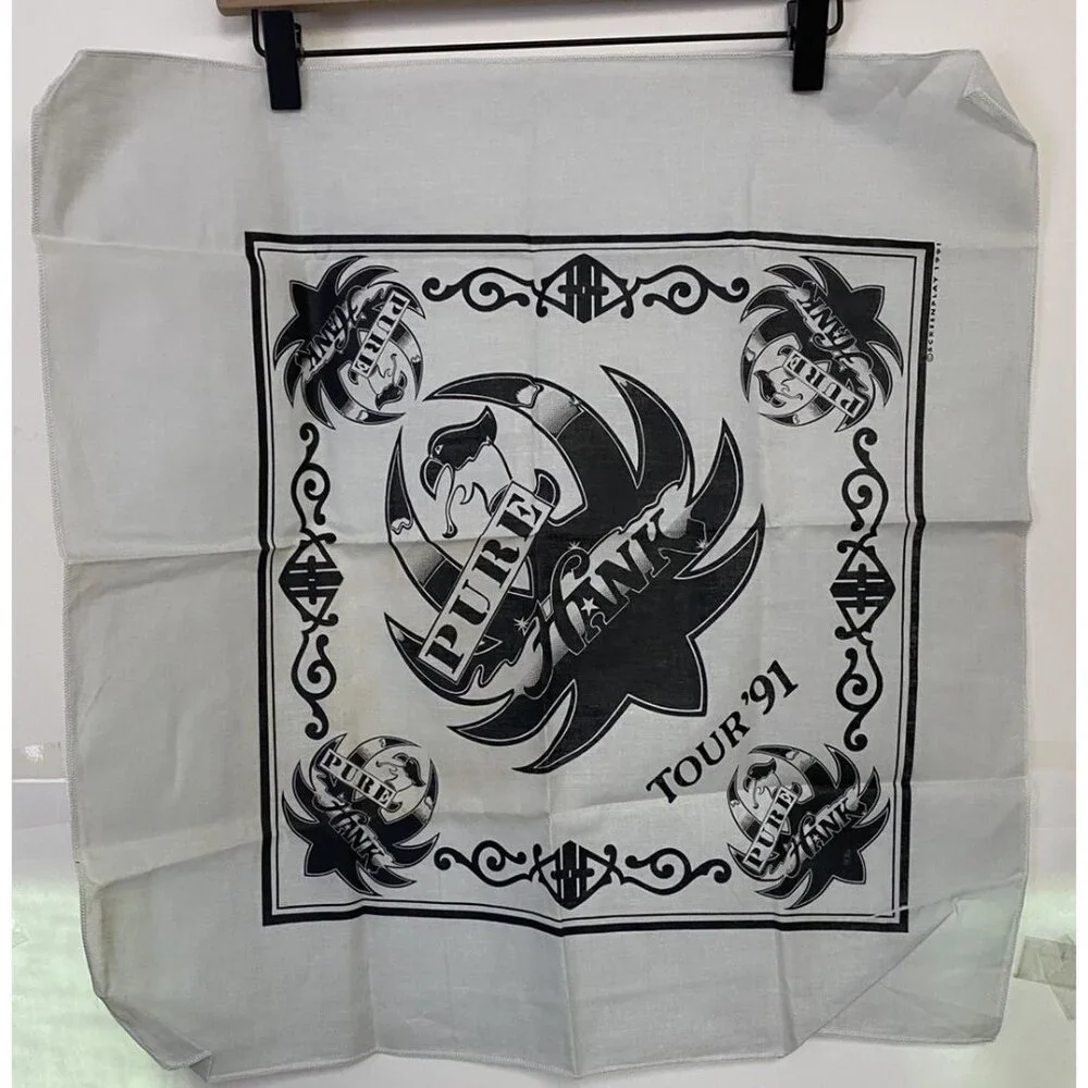 Hank Williams Jr Pure Hank Concert Tour Bandana Handkerchief Country 1991 READ